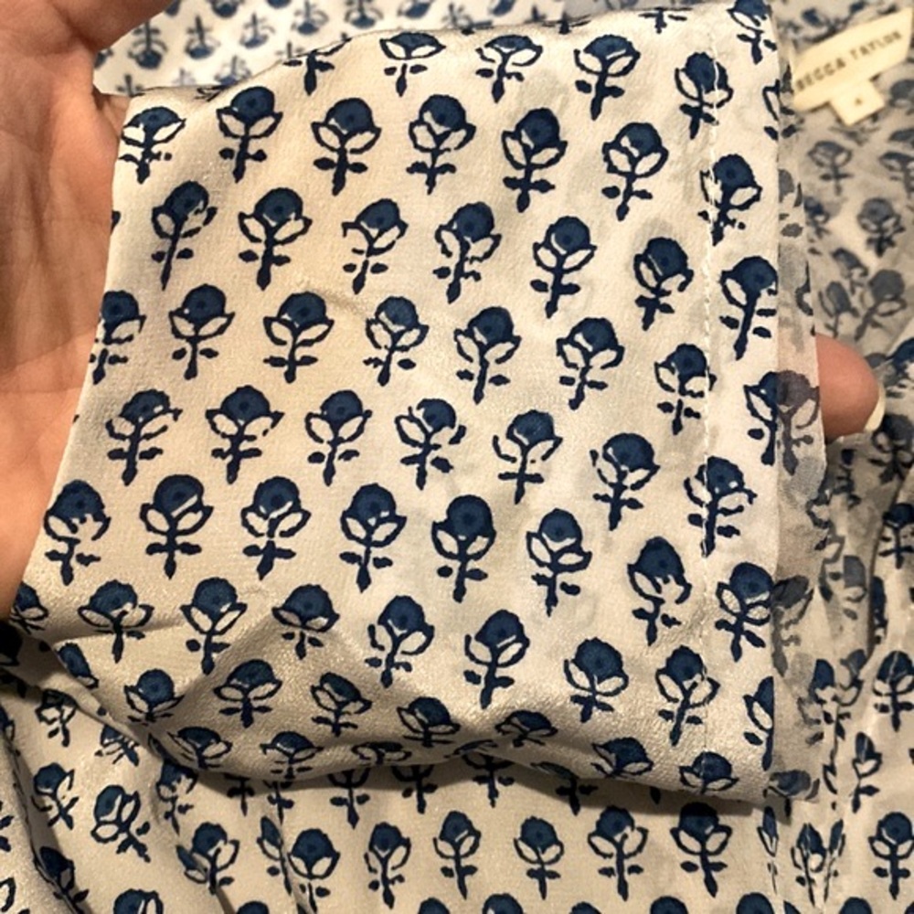Rebecca Taylor Blue and White Silk Sheer Back Dress ππ€π - Picture 6 of 9